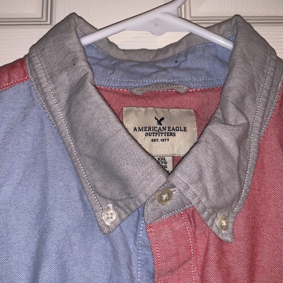 Color Block button down - Picture 4 of 4